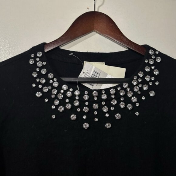 kate spade Do Wonders Embellished Black Sweater Size XL NWT - Picture 3 of 9
